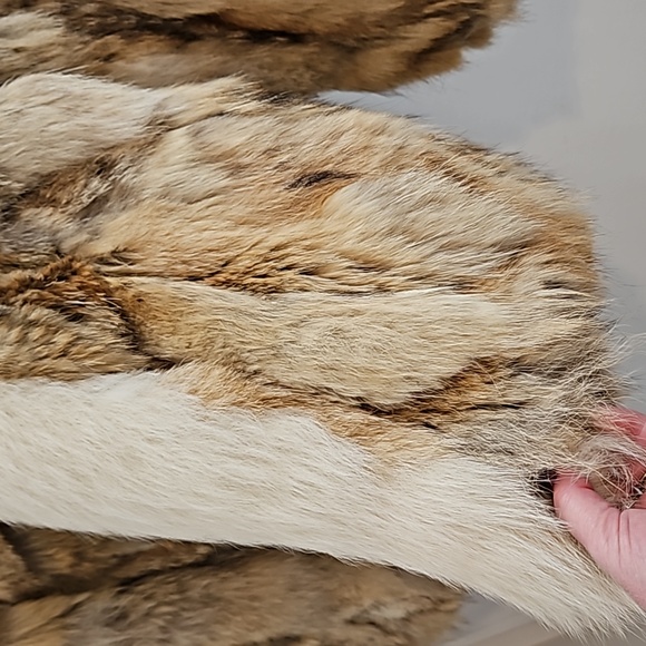 Vintage Genuine Red Fox Fur Coat Sectioned w/ White Fox Collar (70s-80s) Size XS - Picture 5 of 15